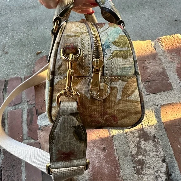 Like new Gucci GG Supreme Ophidia Water Flora bowler Mini - Picture 5 of 6